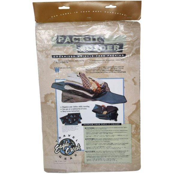 Brand New in Pkg. EAGLE CREEK TRAVEL GEAR Pack-It Garment Folder 18 Black Mesh - Picture 1 of 13